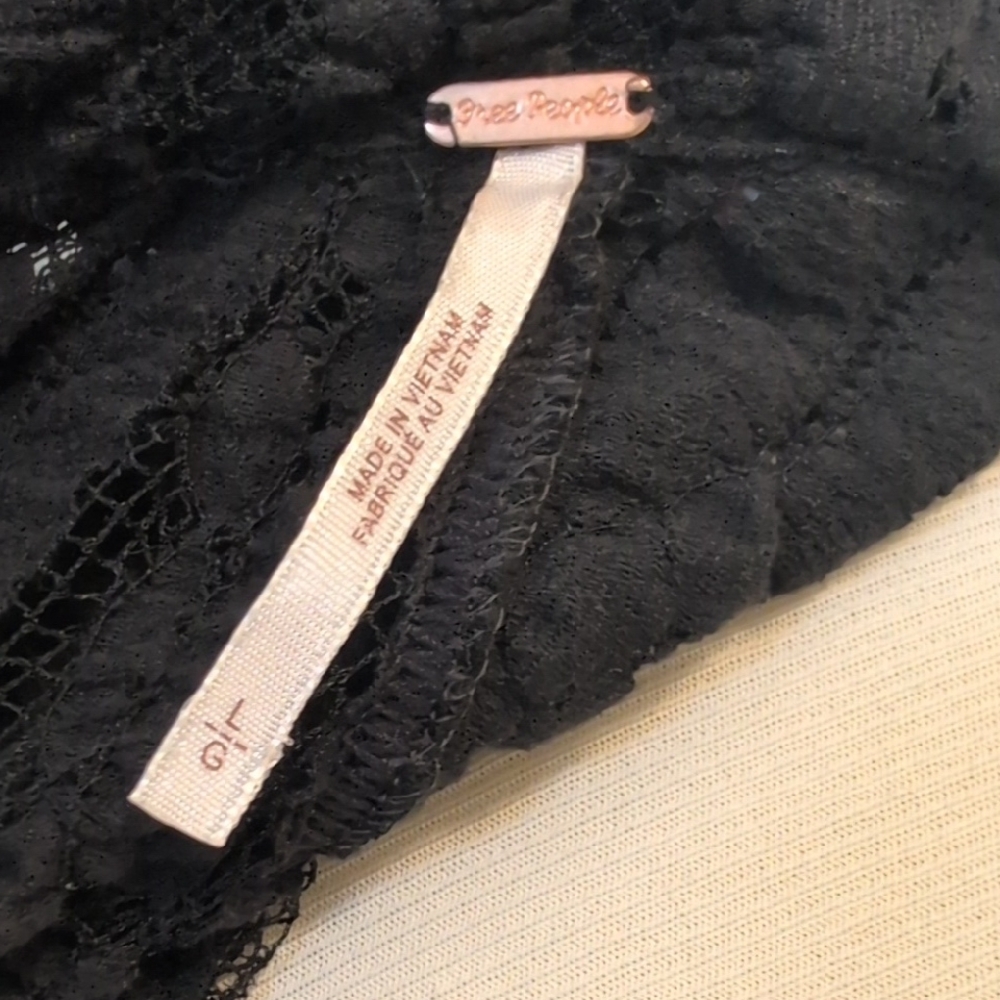 Free People Black Open-Knit Button Cardigan - Picture 7 of 9